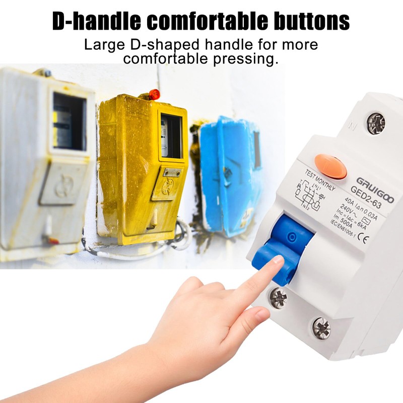 Residual Current Circuit Breaker RCD 2-Pin 40A Residual Current Circuit