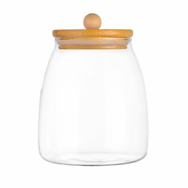 HOOPZOZA Glass Jar with Airtight Bamboo Lid Glass Food Storage Jars Container Storage for Kitchen 27OZ/ 800mL(G-L)