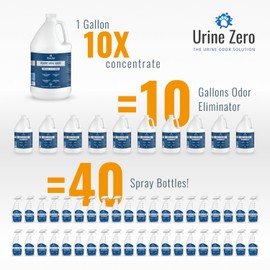 Urine Zero 10X Concentrate – Professional Strength Pet Odor Eliminator | Bio-Enzyme Cleaner for Dog & Cat Urine | Makes 10 Gallons for Artificial Grass, Carpet, Patios & Kennels | Pet Safe