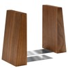 BULETE Natural Walnut Book Ends, Sturdy Book Holders for Heavy