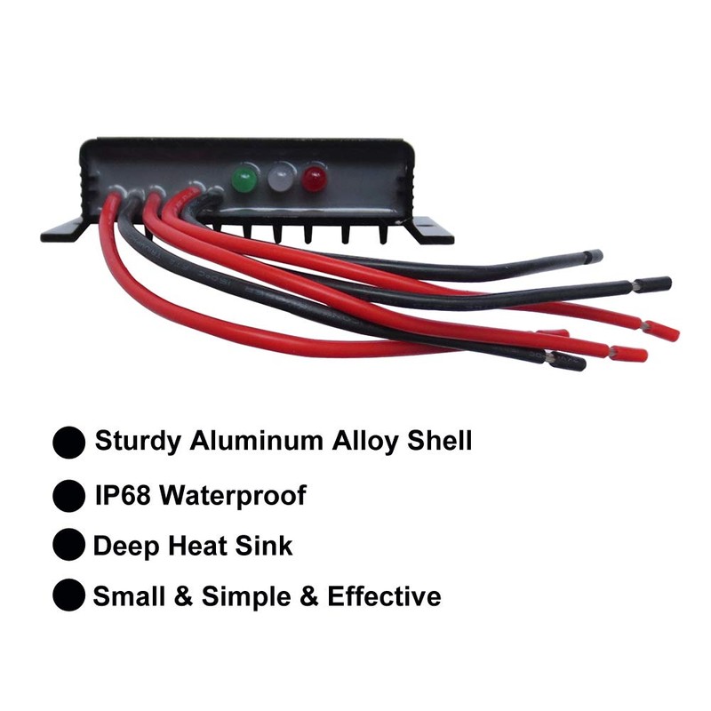 HUINE 10A PWM Solar Charge Controller Waterproof IP68 12V 24V