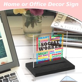 Social Worker Appreciation Gifts, Social Worker Gifts for Women, Social Work Graduation Gifts, Birthday Gifts for Social Work Practitioners, Social Worker Home Office Desk Décor Sign, DSF89