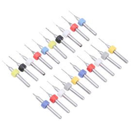 20Pcs Micro Drill Bit Set Alloy Circuit Board Mini Fixed Drill Bit with Straight Shank and Anti Vibration Design 0.1mm‑1mm