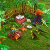 50pcs Dinosaur Cake Toppers With Bases Rocks Eggs Nest and