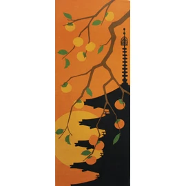 ヤマコー 四季彩布 てぬぐい 柿 35×90cm 87555