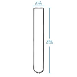 stonylab 50-Paquete Tubo de Prueba de Vidrio de Borosilicato, 12mm de OD x 75mm de Longitud, Tubos de Ensayo Tubos de Prueba Test Tubes (Paquete de 20)