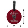 NC State Wolfpack Round Leather Luggage Card Suitcase Carry-On ID