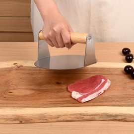 RUIFEN Stainless Steel Patty Press - 6.3 Inch Round All-in-One Burger and Sandwich Press for Steak, Baking and Cooking, Durable Kitchen Tools, Easy to Clean