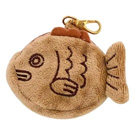 Fish Plush Coin Purse Keychain, Mini Wrist Pouch with Zipper, Adjustable Soft Pendant Purses for Women