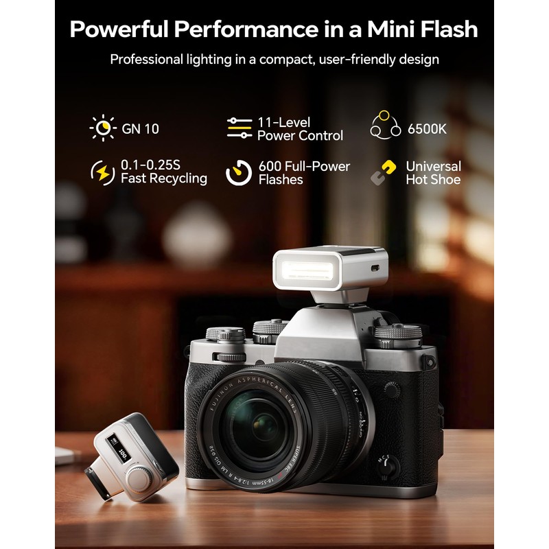 PHOTOOLEX Mini Camera Flash GN10 45g USB-C Speedlite