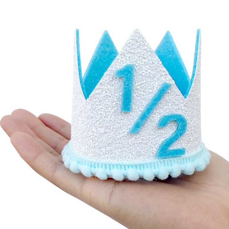 APAEAT Half Birthday Hat Blue Crown Hat Party Hat Crown