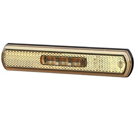 HELLA 2PS 013 300-111 Side Marker Light - Shapeline Tech - LED - 12/24V - Bolted - Lens Colour: Yellow - Cable: 1300mm - Plug: EasyConn - left/right