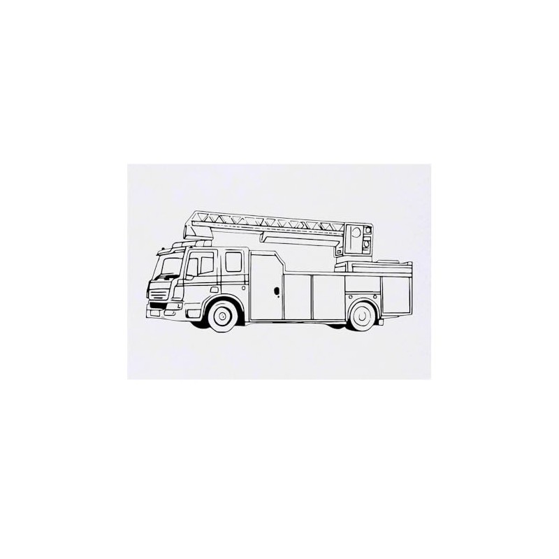 'Fire Truck' Temporary Tattoo - Water Resistant, Skin-Safe, Non-Toxic Transfer