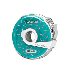 STALEKS PRO BOBBINAIL Dispensador de limas Donut con recarga de lima adhesiva blanca Expert Donuts + Recarga de grano 100 (Verde)