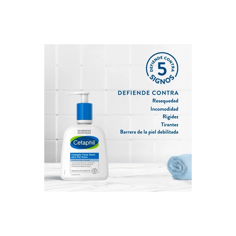 Cetaphil Limpiador Facial Diario – Equilibrante para Piel Grasa y