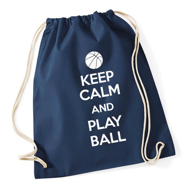 Hippowarehouse Keep Calm and Play Ball Drawstring Cotton School Gym