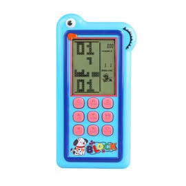 HLF Cartoon Block Game Console Big Screen 23/26 Bricck Game Dual Mode Silicone Buttons Dual Powered by Rechargeable Lithium Battery/AA Retro Handheld Portable Toy Children/Teens Gifts (Blue)