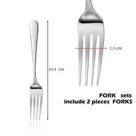 ATB Dinner Forks 8 Inches Stainless Steel Forks Silverware Kitchen Forks Heavy Duty Metal Forks For Home, Kitchen Or Restaurant, Dishwasher Safe (4)