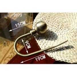 Curtain Holdbacks,Fashion Round Ball Design Curtain Drapery Holdbacks Tie back, Curtain U Metal Hooks(1 Pair,Green Patina)