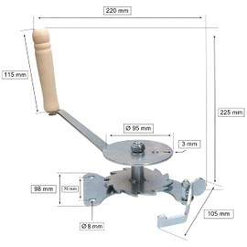 KOTARBAU® Grill Grate Winch for Adjusting the Grill Grate Height Galvanised Steel with Wooden Handle Grill Crank for Grill