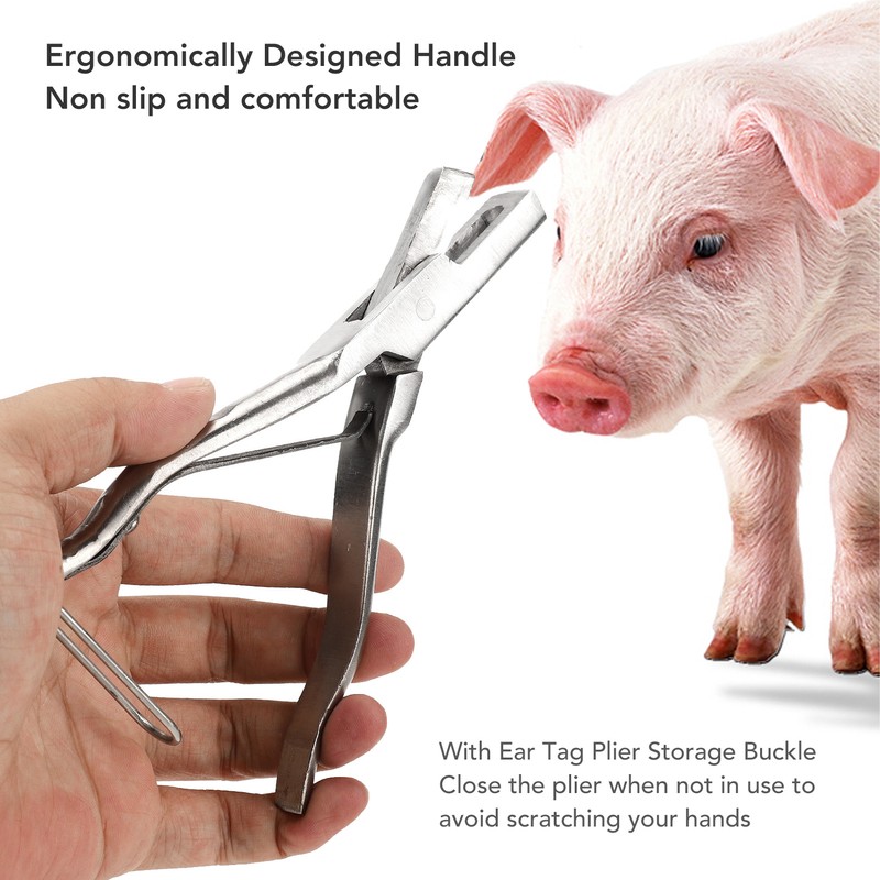 Pig Ear Tag Plier Stainless Steel Animal Ear Notcher with