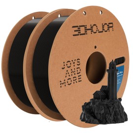 3DHoJor 3D Printing Filament Basic PLA Filament Bundle 1.75mm 1kg*2 Cardboard Spool Dimensional Accuracy +/- 0.03 mm Fit Most 3D FDM Printer -Black