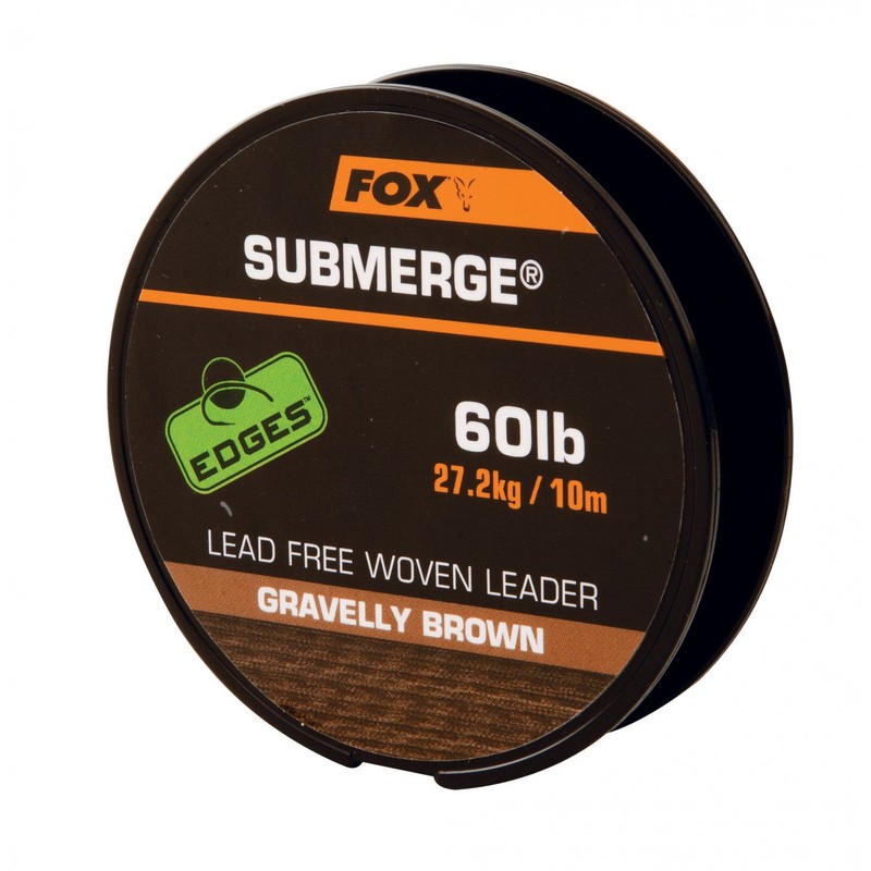 Fox Edges Submerge Unleaded Leadcore Leader Material (Gravel Brown, 60lb)