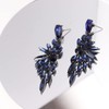 JeanBeau Large Blue Crystal Wedding Bridal Earrings for Women -