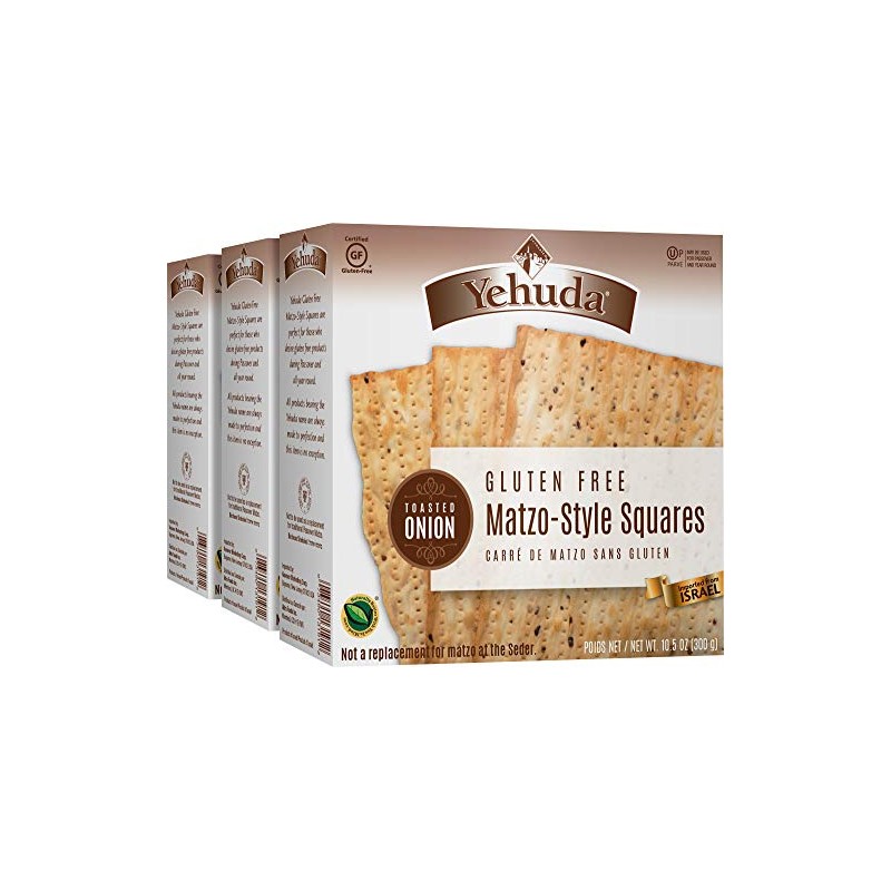 Yehuda Gluten-Free Matzo Squares Toasted Onion, 10.5 Ounce (Pack of