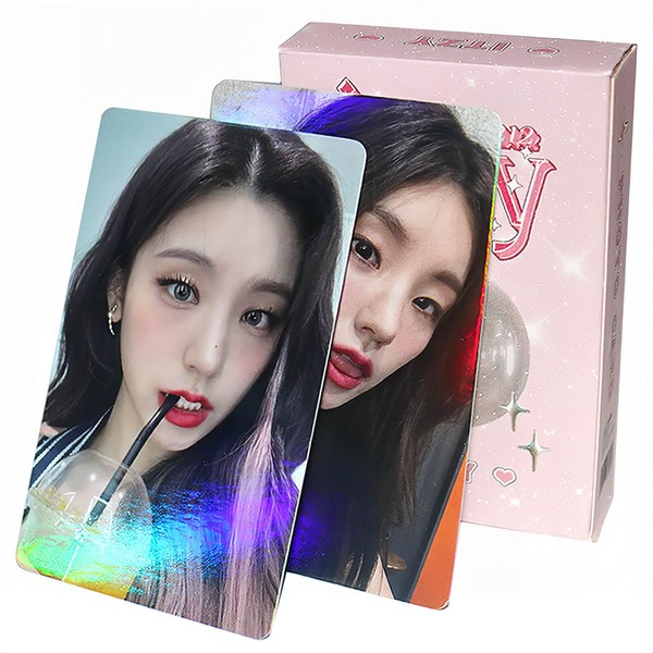 PYAJUU KPOP ITZY Laser Photocards 50PCS ITZY Holo Effect Lomo