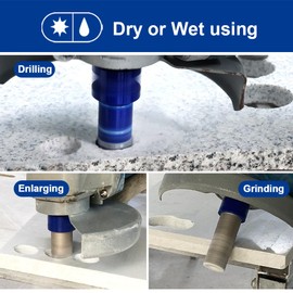 SHDIATOOL Diamond Core Drilling Bits Set for Porcelain Hole Saw Cutter for Tile Marble Ceramic Granite Kit 5/8-inch-11 8pieces