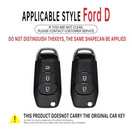 TECART flip remote Key Fob case Cover Fit for Ford F150 F250,FOCUS 3 Escort Kuga EVEREST FIESTA Mustang Edge MKV Fusion, Black Metal Frame-short-brown