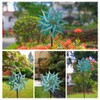 Viveta Metal Wind Spinners,53.5" Kinetic Wind Sculptures,Green Garden Pinwheels Double