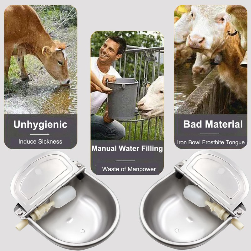 Automatic Dog Water Bowl Dispenser with Float Valve, 304 Stainless