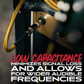 Gator Cableworks by Gator Backline Series 10ft Braided Instrument Cable, Black/Black