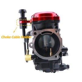 SVKZGFZ CV40 Carburetor (Red Cover) for Harley Davidson Sportster XL XLH 883 1200 Softail Touring Dyna FXR Road King CV 40MM Carb 27421-99, with Choke Cable + Red Fuel Mixture Screw