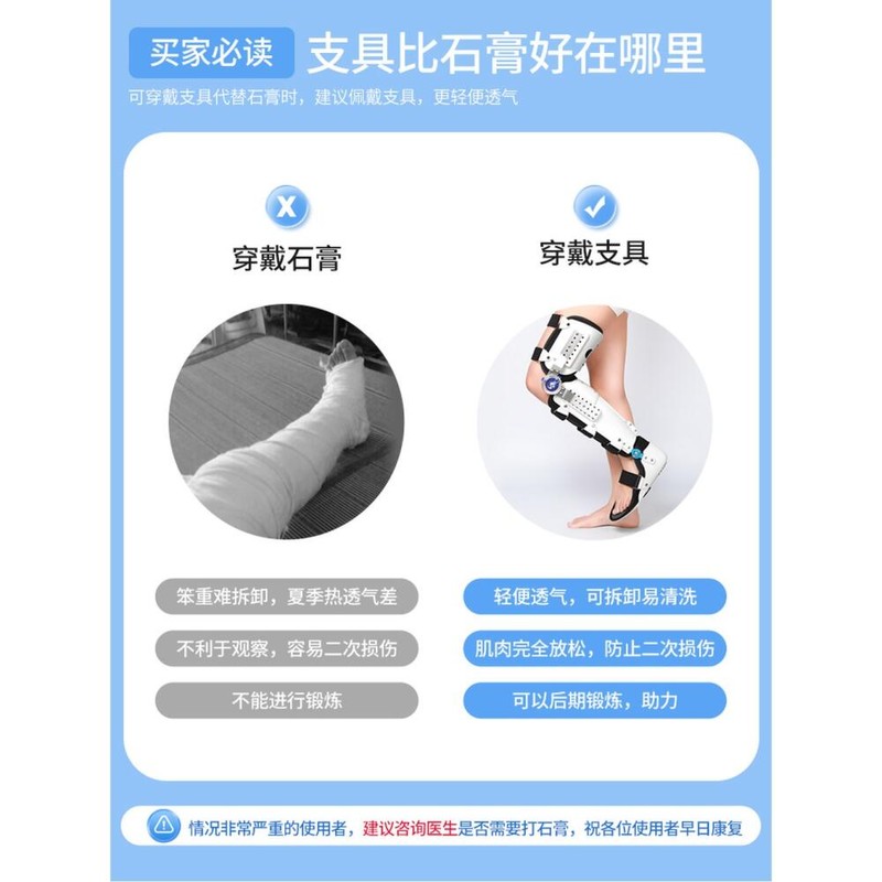 Guanai 하지 무릎 고정 버팀대 하지고정 고정기 인대파열 발, 반월상