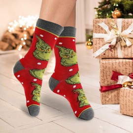 SOETDERT Christmas Socks, Anime Pattern Socks, Women's and Men's Cotton Socks, Funny Socks Christmas, Funny Colourful Socks with Motif, Funny Socks, 39-42, 3 pieces.