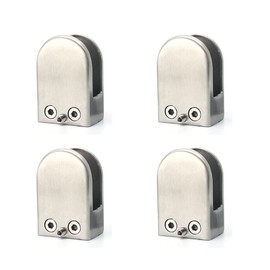 304 Stainless Steel Glass Clamp - Fish Mouth Design Glass Bracket with No Drill Installation, Invisible Glass Panel Holder for Staircase Handrail Balustrade Accessories (2 Pack) (10-12mm)