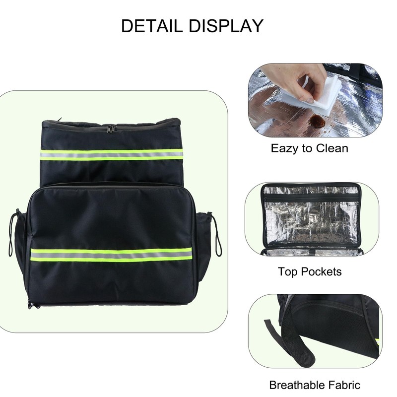 MEODOASSY Food Delivery Backpack,17"x17"x16" Insulated Pizza Delivery Backpack,Large Motorcycle Food