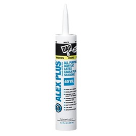 DAP 18152 Dap Alex Plus Acrylic Latex Caulk Plus Silicone, 10.1 oz. Cartridges, White