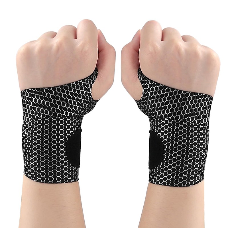 Offtrte 2 Pack Ultra Thin Wrist Support and Compression Wraps