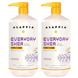 Alaffia EveryDay Shea Conditioner, Moisturizes, Restores and Protects, Made with Fair Trade Shea Butter, Cruelty Free, No Parabens, Vegan, Lavender, 2 Pack, 32 Fl Oz Ea