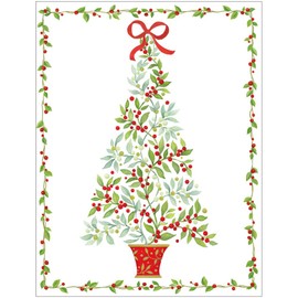 Twining Greenery Tree Boxed Christmas Cards - 16 Cards & 16 Envelopes