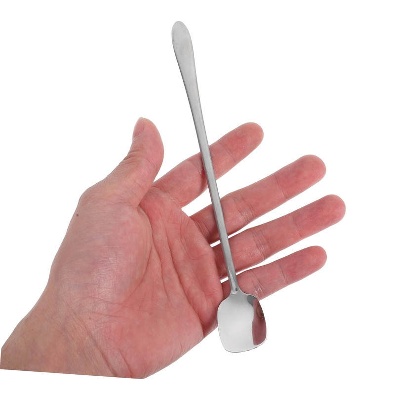 ULTECHNOVO Versatile 5pcs Stainless Steel Square Head Spoons Long Handle
