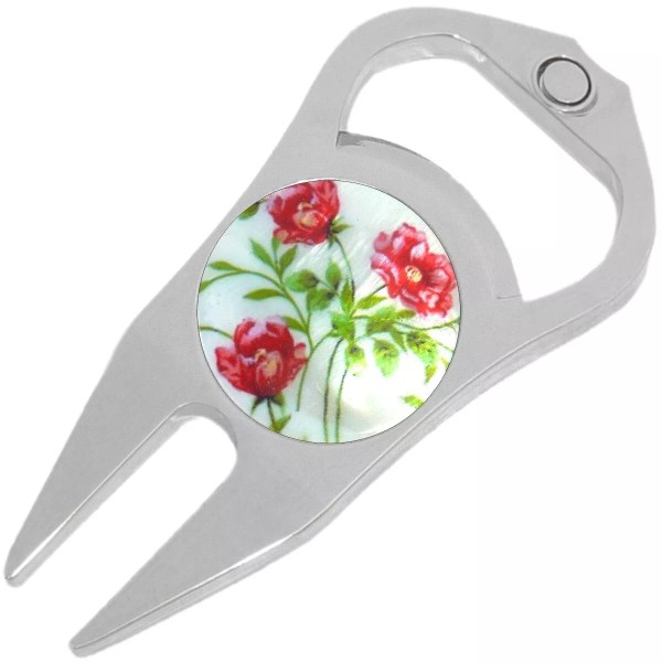 NewCharms Red Roses Golf Ball Marker Divot Repair Tool Bottle