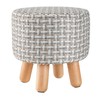 H&B Luxuries Fabric Round Padded Ottoman Foot Rest Stool