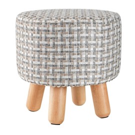 H&B Luxuries Fabric Round Padded Ottoman Foot Rest Stool