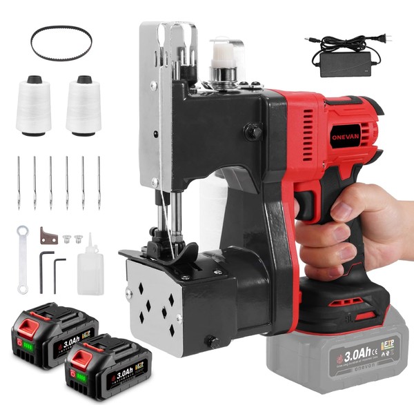 Cordless Bag Closing Machine with 2x3.0A Batteries, Brushless Motor, Battery