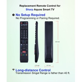 JISOWA Remote Control for Sharp AQUOS TV LC-46LE835U LC-40LE820UN LC-52LE920U LC-60LE660U LC-60LE831U LC-60C6500U LC-60UQ17U LC-70LE655U LC-70LE745U LC-70UD1U LC-70C6500U LC-80LE657U Replacement